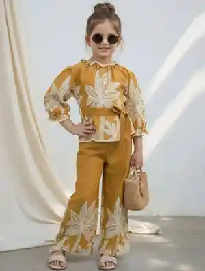 Cutiekins Girls Printed Top with Trousers